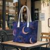 Moon Floral Printed Women Tote Bag Large Capacity Fashion Casual Daily Carry Shoulder Bag for Outdoor Shopping Travel