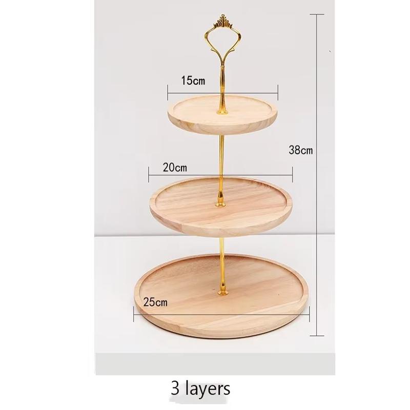 

Подставка для торта 1 шт. деревянная подставка для хлеба, десерта, украшение, фруктовая тарелка, многоярусная подставка для чая и конфет, 2/3 яруса, твердые конфеты