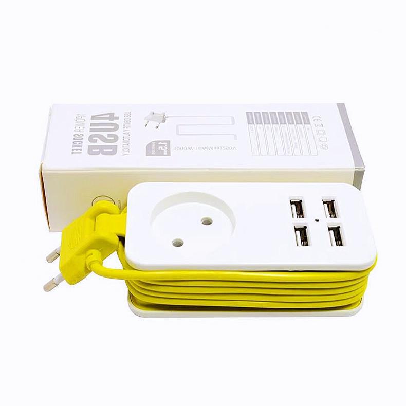 

Портативна німецька колодка розеток європейського стандарту з 4 портами USB SFC08-1