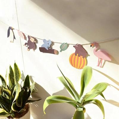 Home Decoration Accessories Rainforest Animals Birthday Party Bunting Decorations Festive Party Paper Photo Prop Small Tools