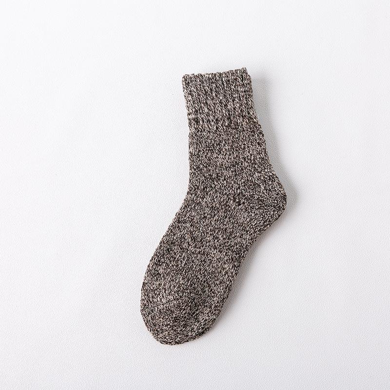 3 Pairs of Winter Mid-calf Socks In Solid Color with Thickened Wool Loops, Warm Women's Rabbit Wool Socks