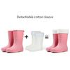 Damen Modetrend Outdoor Wasserdicht und Rutschfest mit Baumwollfutter Zwischensohle Regenstiefel