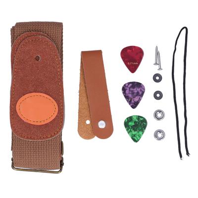 Cinghia da Collo per Chitarra Plettri in Celluloide con Parti di Montaggio Accessori per Strumenti a Corda Caffè