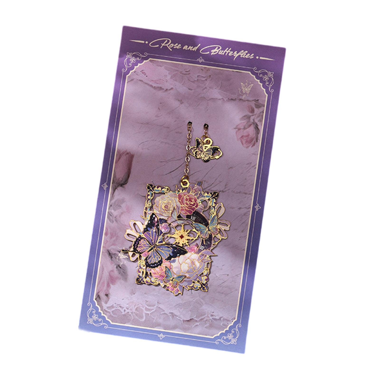 

Металлические закладки с полым узором в виде бабочки, закладки для чтения книг, маркеры, ретро-закладки с подвеской, закладка-страница для чтения 4