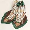 Chain Printed Square Hijab Scarf Stylish Thin Satin Shawl Elegant Style Sunscreen Headscarf For Women
