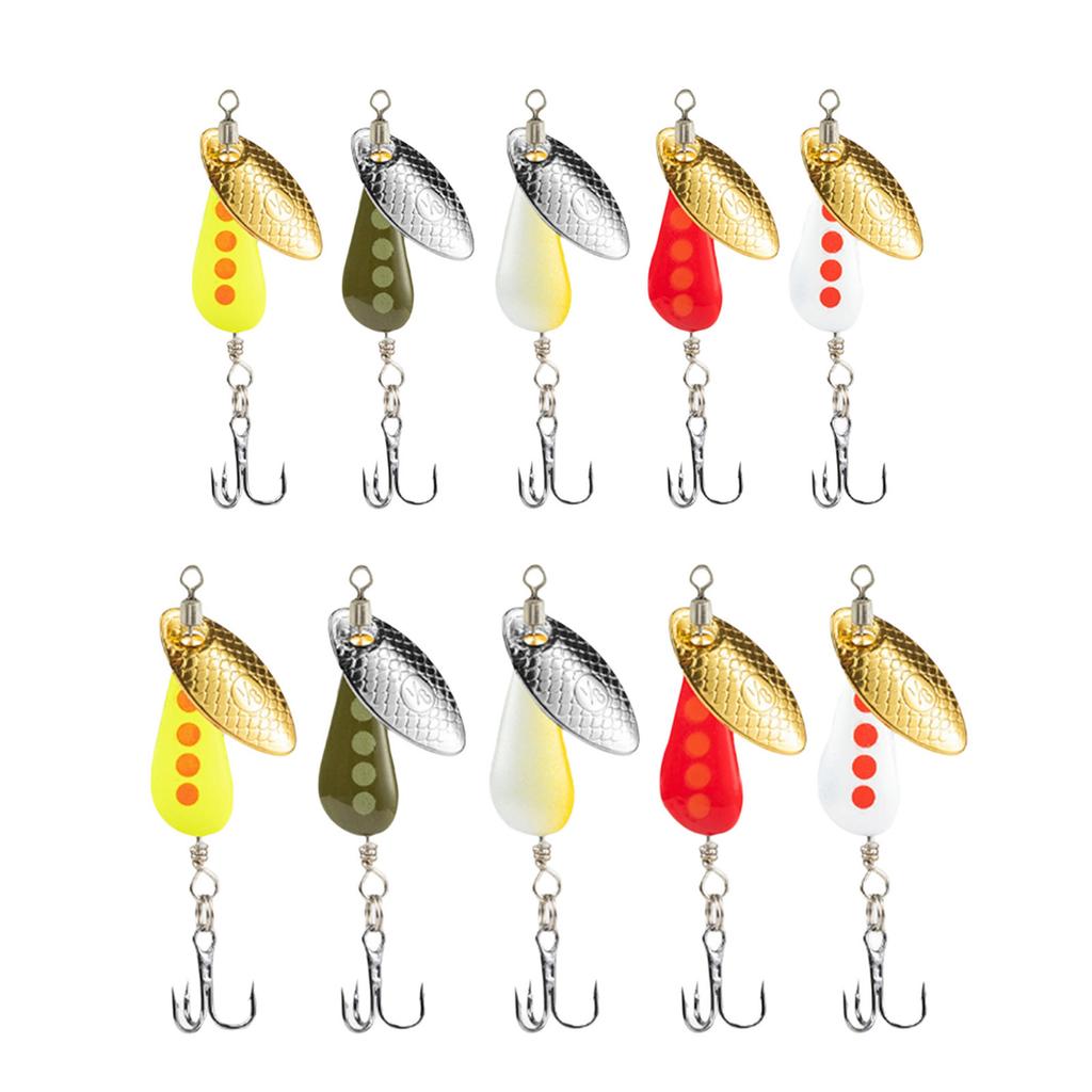 5Pcs Trout Fishing Spoons Lures Fishing Spinner Metal Hard Baits with Treble Hook Sequins Baits Crankbaits Easy to Use