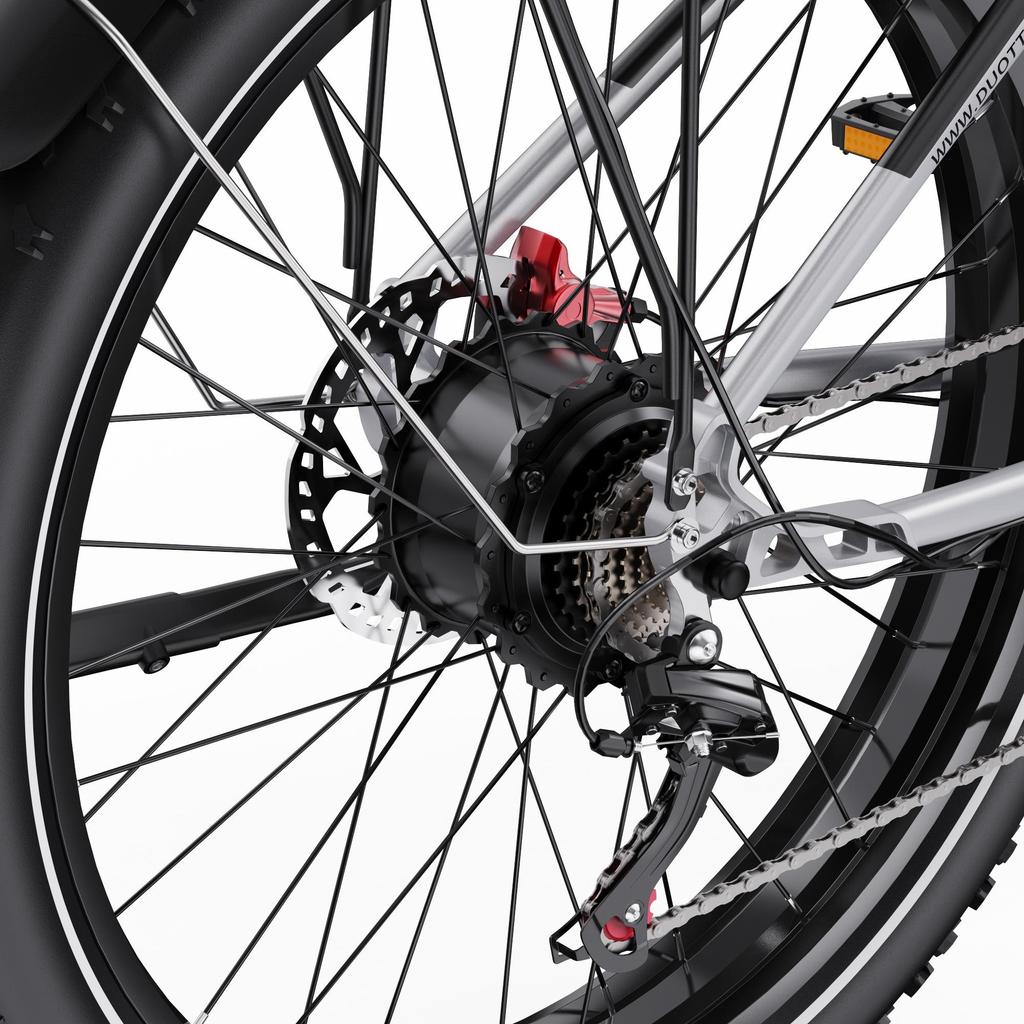 Elektrofahrrad Duotts F26, Doppelmotor 750W, 48V 20AH Akku, Höchstgeschwindigkeit 55 km/h, Reichweite 120 km, 26x4,0 Zoll Reifen