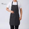 Oil-proof Chef Apron Waterproof Cleaning Bib Stripe Design Adjustable Polyester Cotten with Tool Pockets Wear-resistant for Men Women Oil Stain