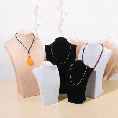 Flocked Cloth Jewelry Display Stand Mannequin for Necklaces and Pendants