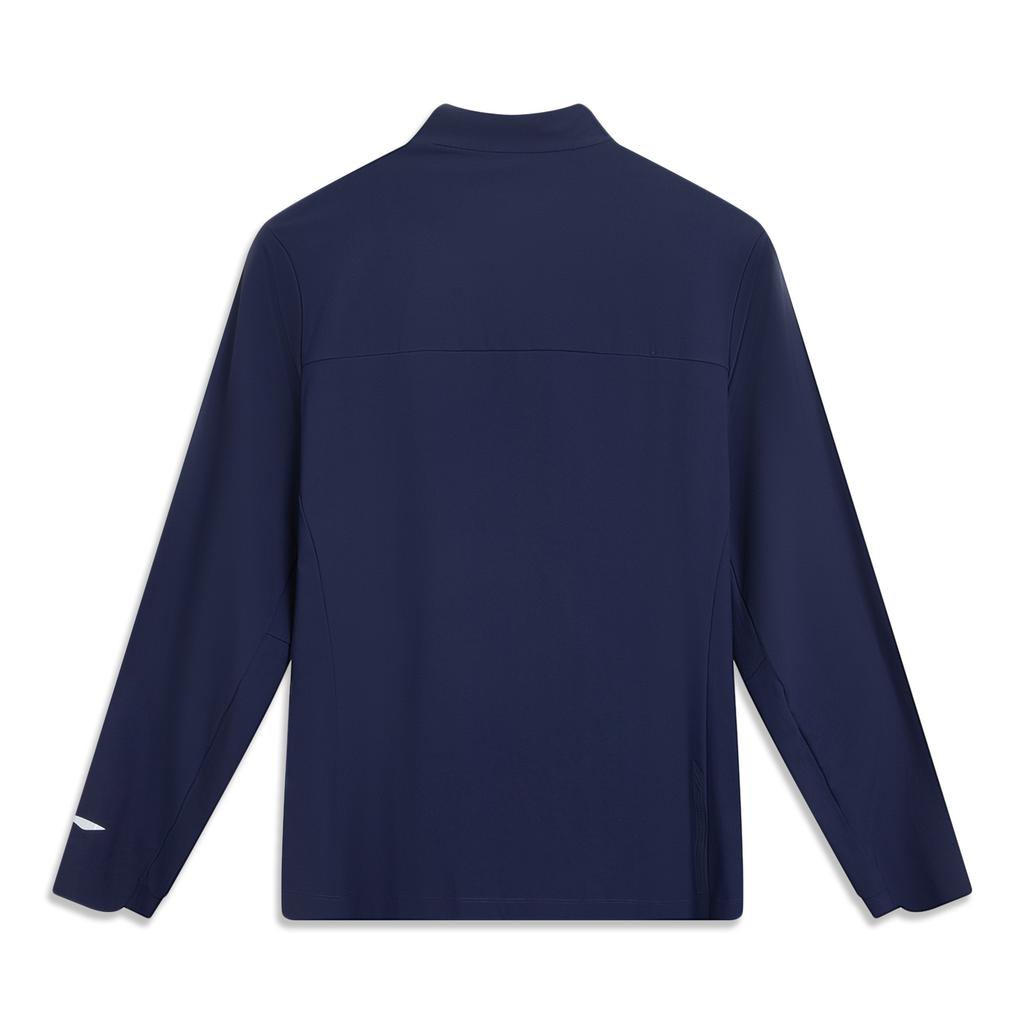 Li Ning Glory Series Casual Stand Collar Long Sleeve Brand Logo Reflective Knitted Sports Jacket Men Jacket Deep-Navy AWYV017-4