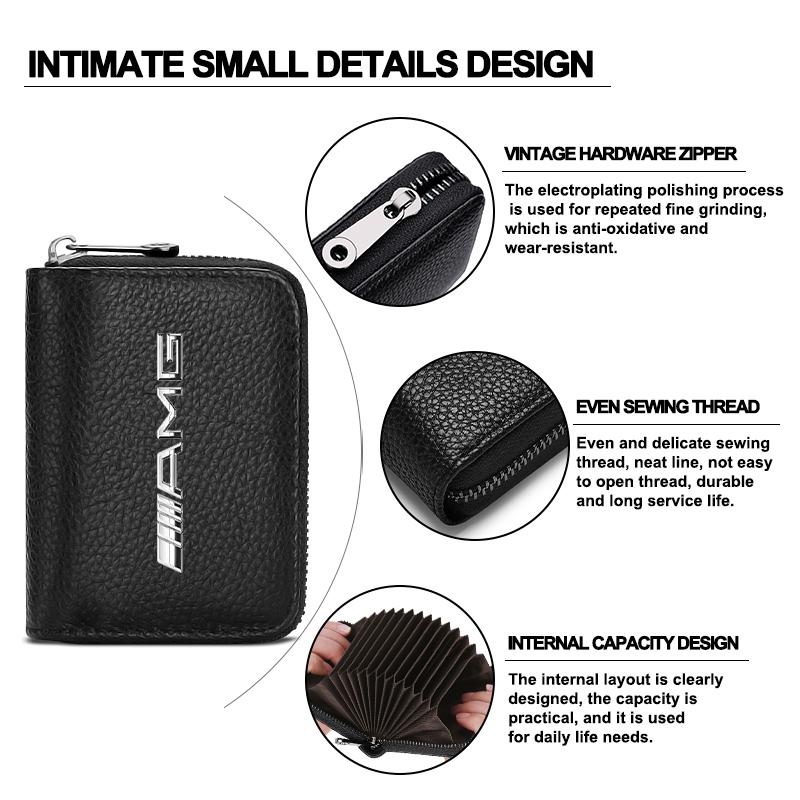 Leather Car Driver's License ID Card Bank Card Wallet Car Styling For Mercedes Benz AMG GLE GLS GLC CLA GLB ML W204 W206 W205 W212 W203