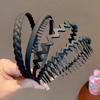 Korean Leopard Print Fluffy Headband - Women's Autumn/Winter Wavy Hair Comb Accessory