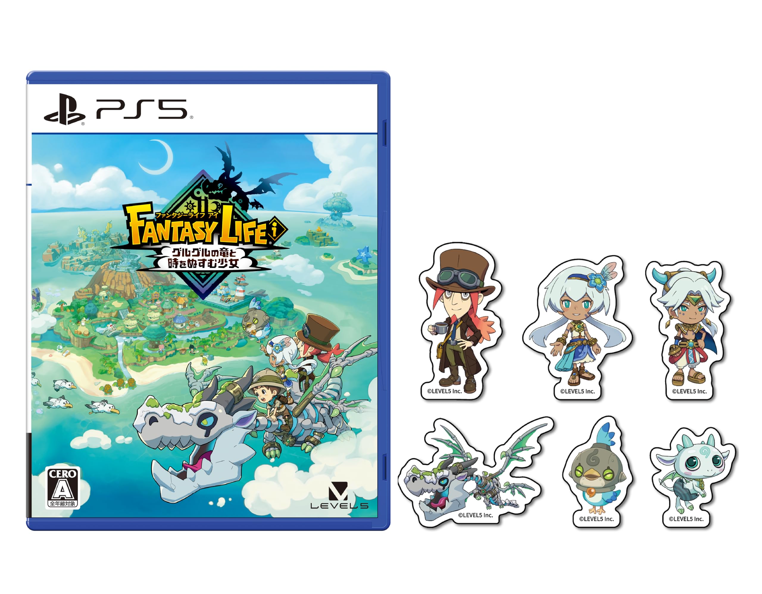 

Fantasy Life Дракон и девушка, которая крадёт время PS5 Набор из 6 наклеек с персонажами сюжета в комплекте i - [Бонус] Вырубной штамп