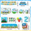 Chugga Chugga Two Two Party Decorations,Train Birthday Decorations&Train Party Tableware-Train Plates Banner Etc Train Birthday Party Supplies