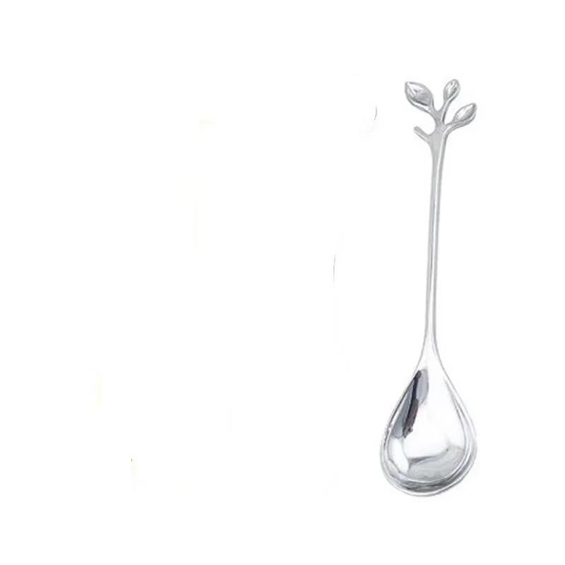 1 Pcs Alloy Gold Shaped Leaves Silver Copper Coffee Forks Fork Kitchen Cutlery Dining Room Snack Bar Sweet Dinner Set 12cm