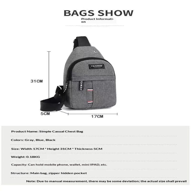 Chest Bag Men'S One Shoulder Crossbody Bag Large Capacity Outdoor Sports And Leisure Small Shoulder Bag Large