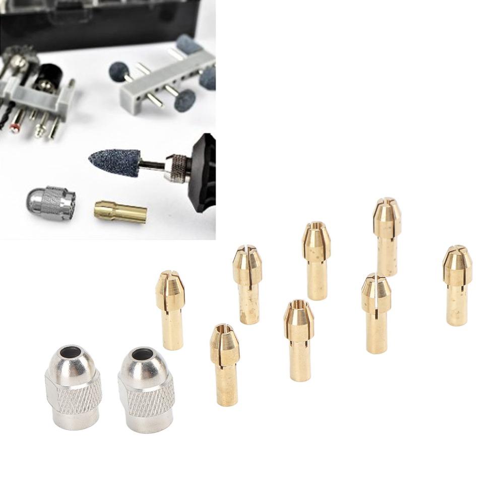 10PCS Brass Collet Chuck Set Precision Quick Change Drill Chuck  Electric Drills