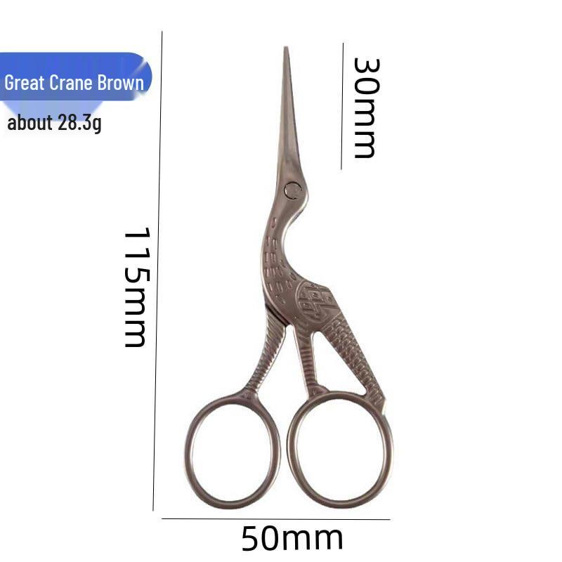 Ciseaux à fil point de croix rétro Grue Dorée - Outil de Beauté et d'Artisanat en Titane