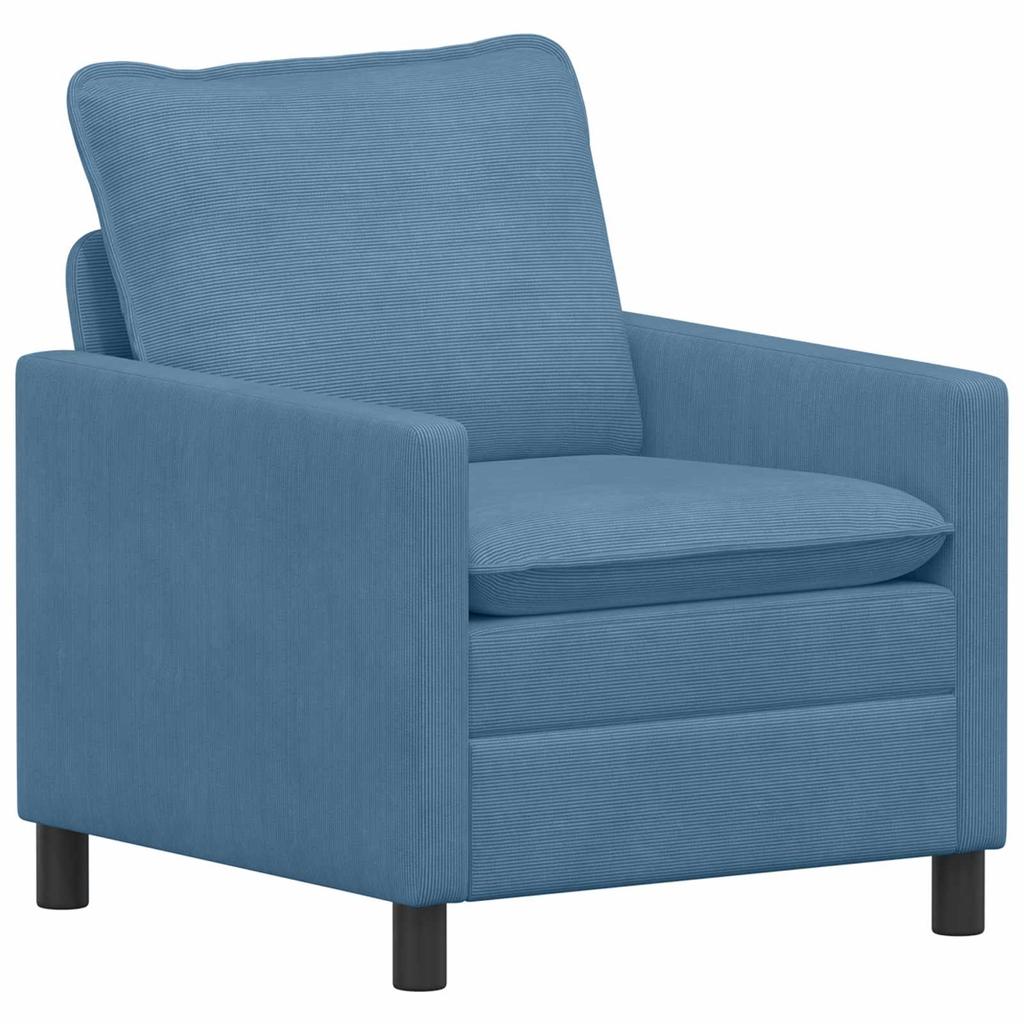 2 Piece Sofa Set Blue Fabric