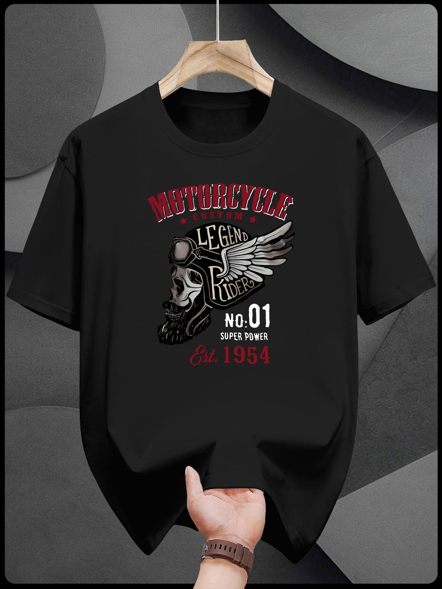 Motorcycle Graphic T-shirt - Casual Summer Tee with Bold  LEGEND Riders  Print XL
