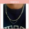 Titanium Steel Geometric Chain Necklace For Men And Women With Handcrafted Design