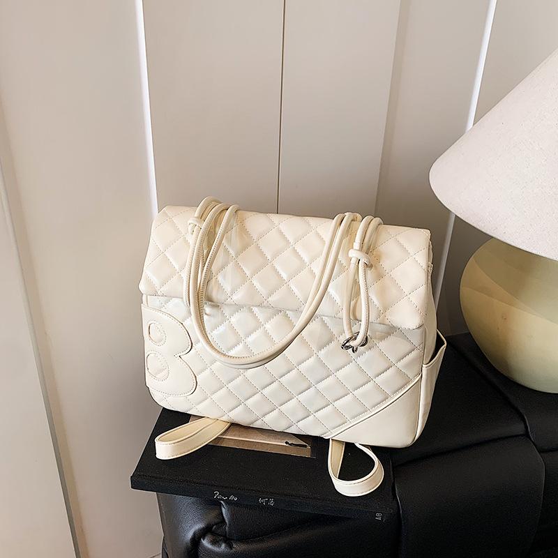 

Рюкзак женский новый модный ромбовидный рюкзак-подмышка большой вместимости дорожная сумка белый