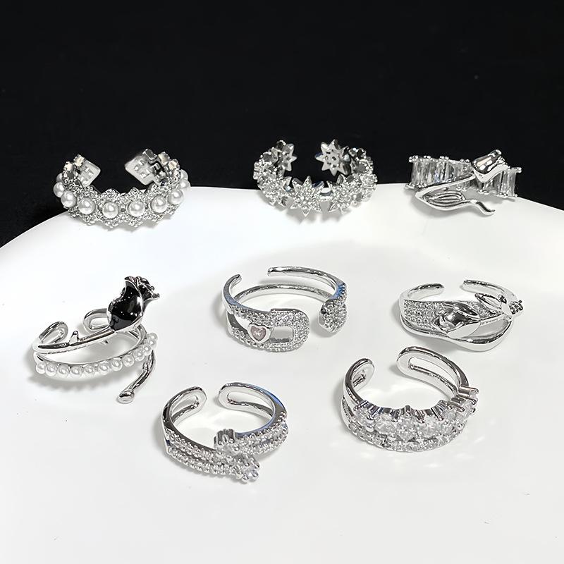 Super Sa Personalized Light Luxury Diamond-Encrusted Zircon Series Ring Niche Design Temperament High-End Accessories