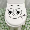 1Pc Creative Funny Smiling Face Toilet Seat Decals Bathroom Decor Cute Cartoon Expression Toilet Stickers Artical Decoration