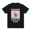 The Government Wants Me To Go To JailFun Cat Meme T-shirt Womens Fashion Harajuku Tshirtcasual Short Sleeved T-shirt
