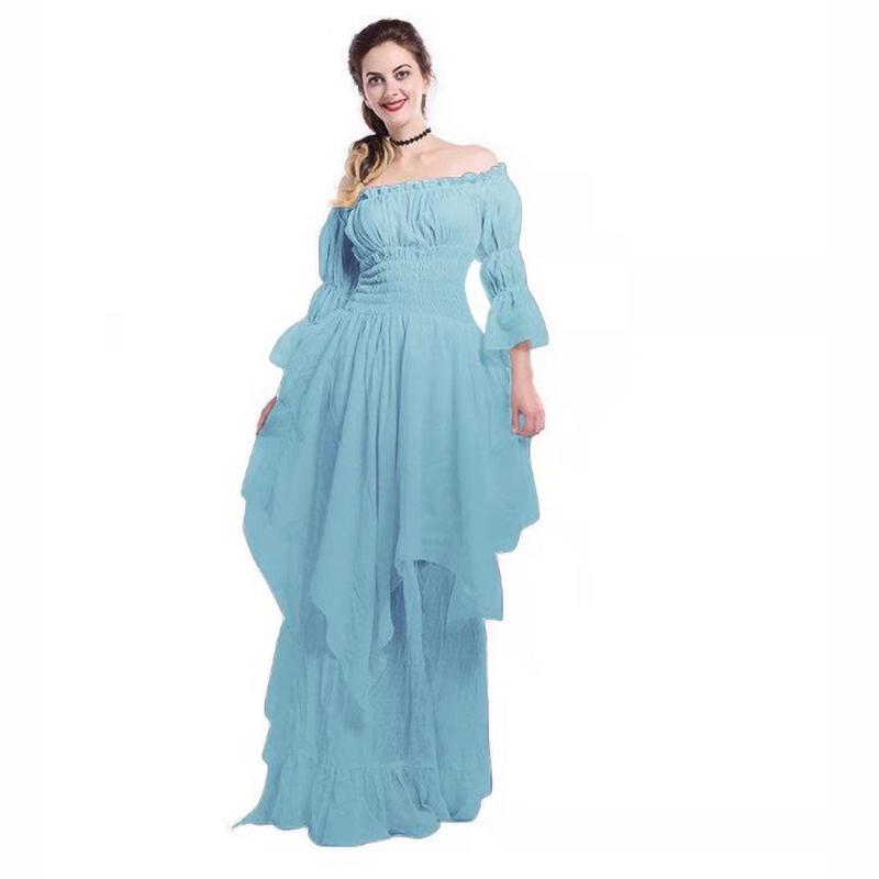 Lace Flared Sleeve Retro Gothic Dress Cosplay Prom Princess