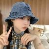 Korean Style Bow Fisherman Hat Sweet Sunscreen Hat Fashion Denim Bucket Hats  For Women
