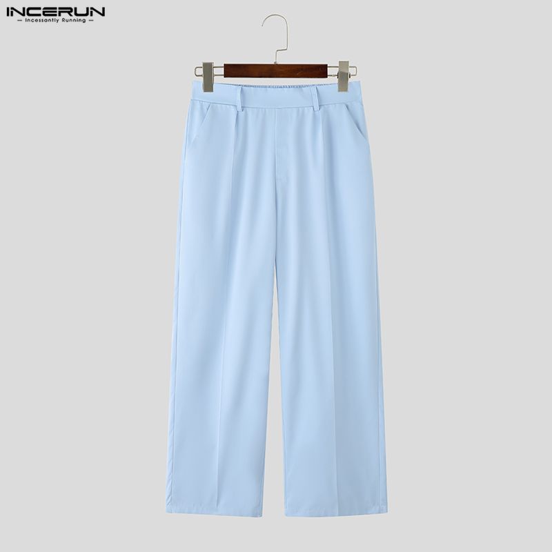 INCERUN Oversized Men Sets Tie Up Long Sleeve Shirts Long Pants Casual Two Pieces Outfits