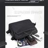 PU Water Resistant Fabric Shoulder Bags Men Messenger Bag Multilayers Leisure Fashion Design Style Solid Colors Durable Pockets