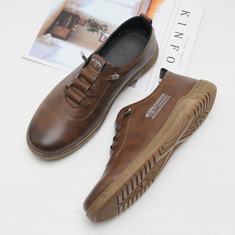 Men's shoes four-season universal casual casual leather shoes Oxford shoes casual shoes tooling shoes retro versatile low-top work