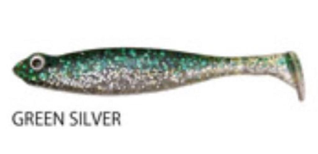 Megabass Esche Morbida Hazedong Shad SW 3 Pollici Verde Argento (1368)