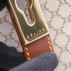 Used CELINE Macadam Handbag Canvas Leather Beige Brown Used Women