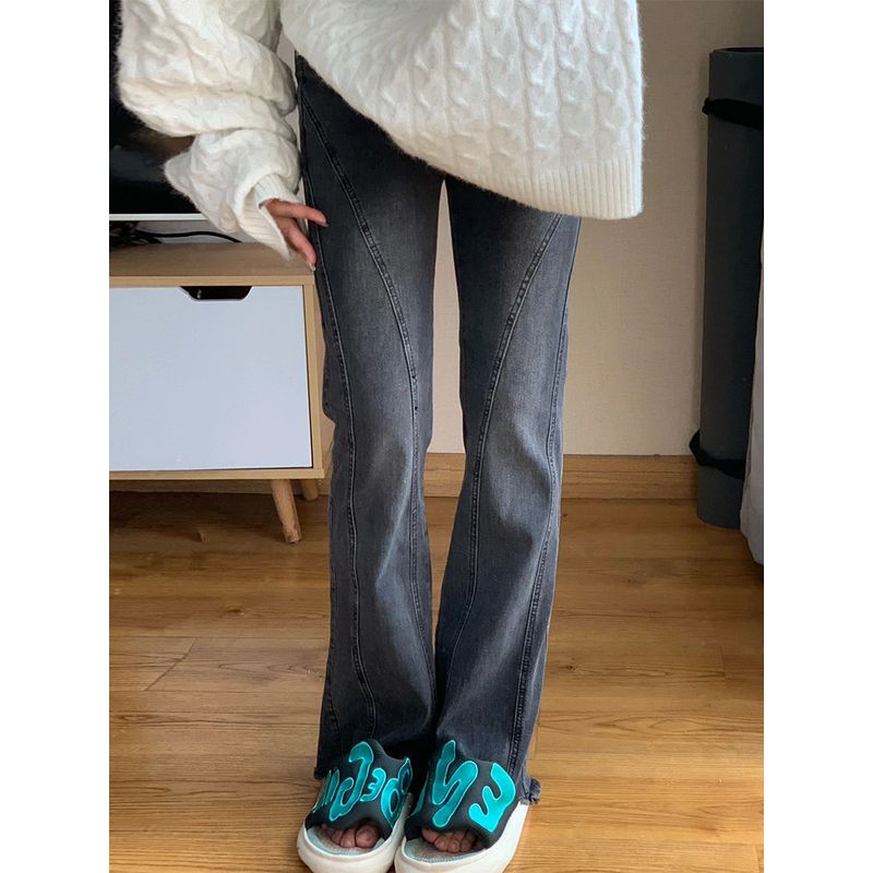 mm Stylish Black Gray Slight Stretch Denim