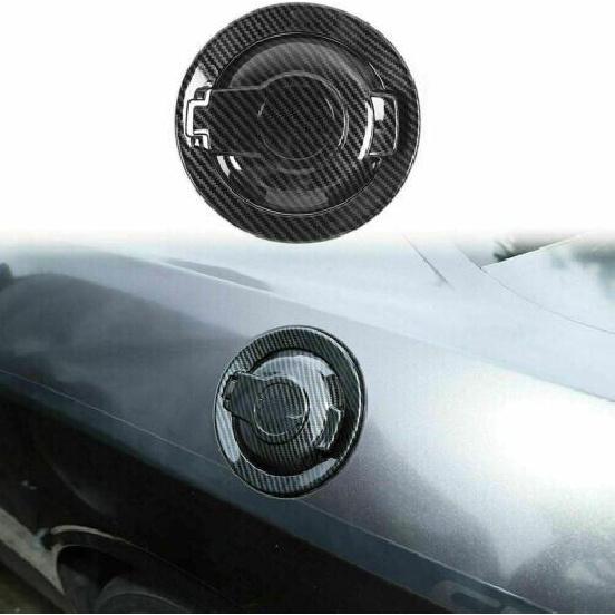 Carbon Fiber Door Fuel Tank Gas Cover Trim  Accessories for Dodge Challenger 09+