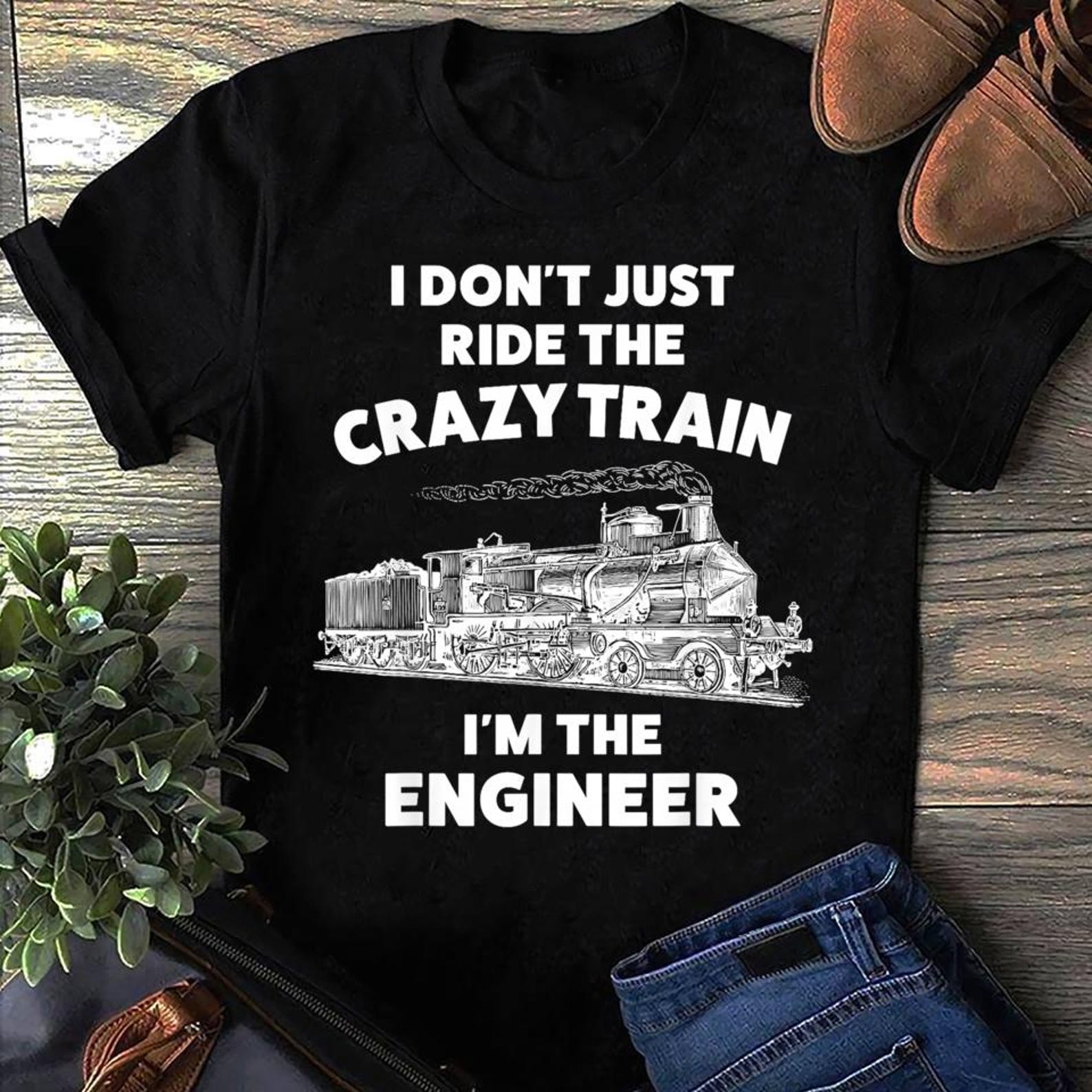 Funny Crazy Train Engineer Shirt For Women Men Train T-Shirt Trains Design - Railroad Engineer Gift - Train Lover 4XL