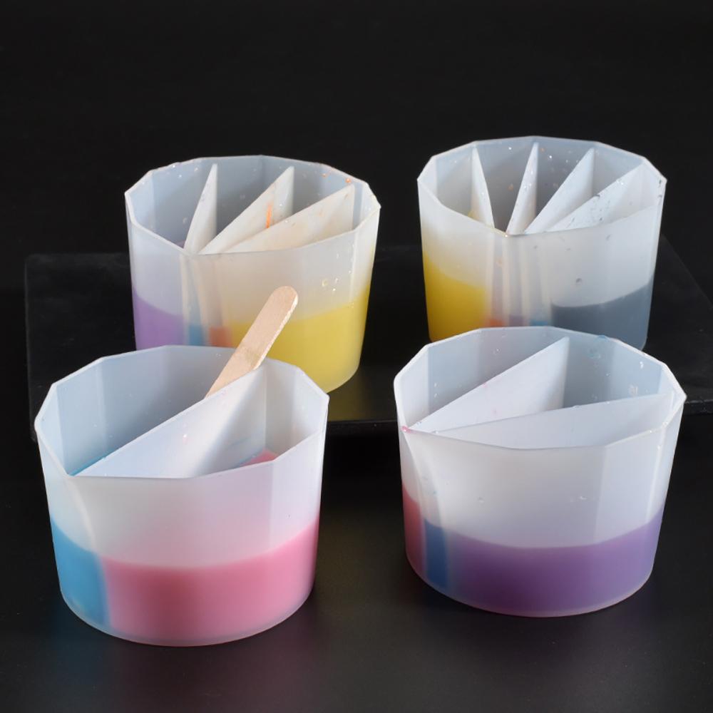 2/3/4/5Grids Silicone Distributing Cup Liquid Pigment Resin Color Mixing Cup Resin Cup for DIY Epoxy Resin Crafts Making Tools