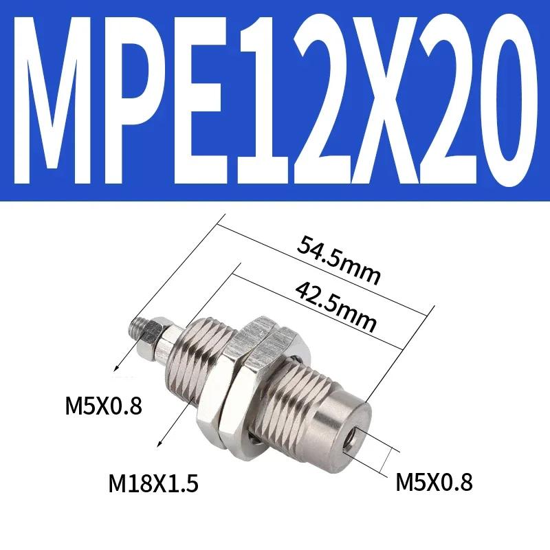 MPE Series Bore 4/6/10/15mm, Stroke 5/10/15/20mm-B Miniature Male Threaded Micro Single Action Spring Cylinder