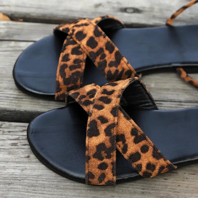 Female Shoes 2025 Plus Size Ankle-wrap Women's Sandals Summer Daily Sandals Women Round Toe Flat with Lace Up Hot Sale Shoes