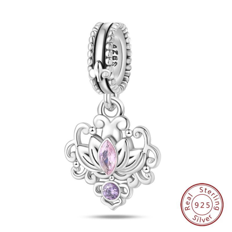 Copper Classic Pink Lotus Angel Butterfly Charm Bead Fits Genuine Bracelet Lucky DoItYourself Jewellery Gift Beautiful Exquisite