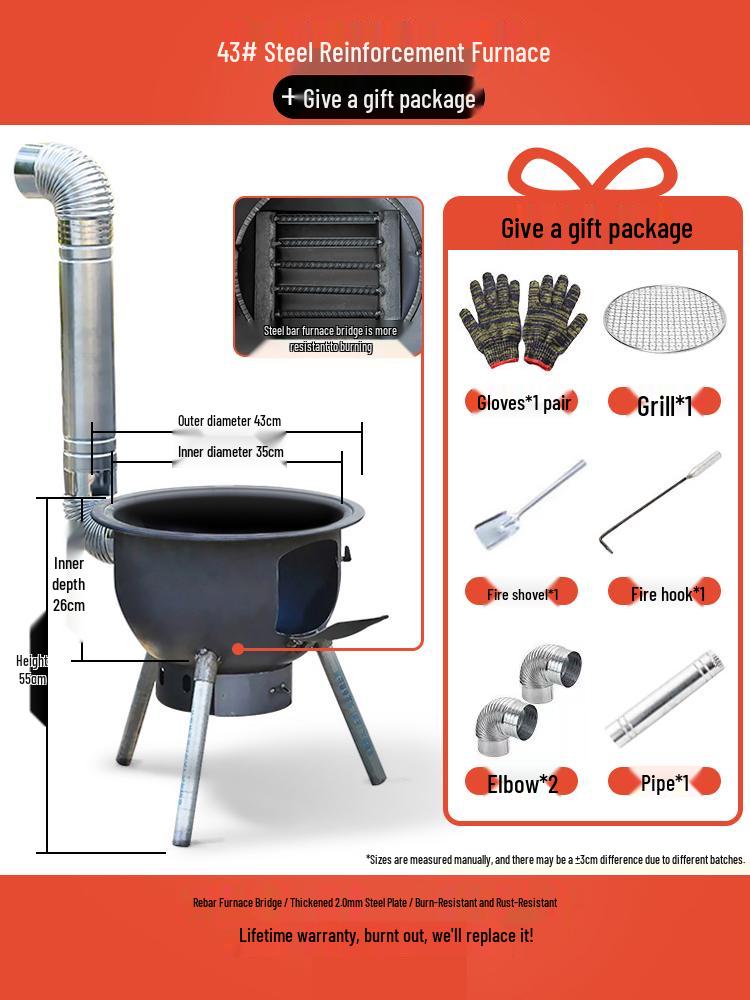 Portable Earth Pot Firewood Stove - Large, Thick, Outdoor, and Mobile Cooker