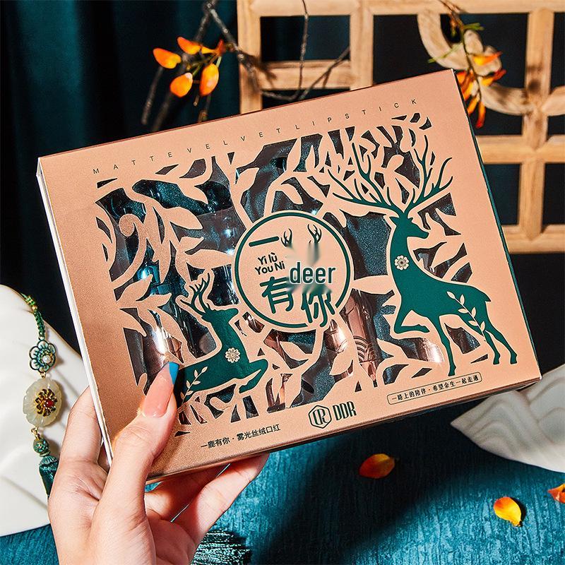 One Deer With You Velvet Matte Lipstick Gift Set - Non-Stick, Waterproof, Long-Lasting