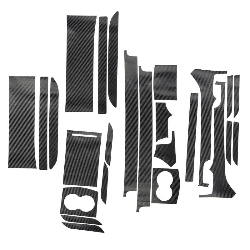 1 Set 3D Full Interior Trim Sticker Cover Film Fit for Tesla Model X S Dashboard Center Console Cup Holder 2012- LHD