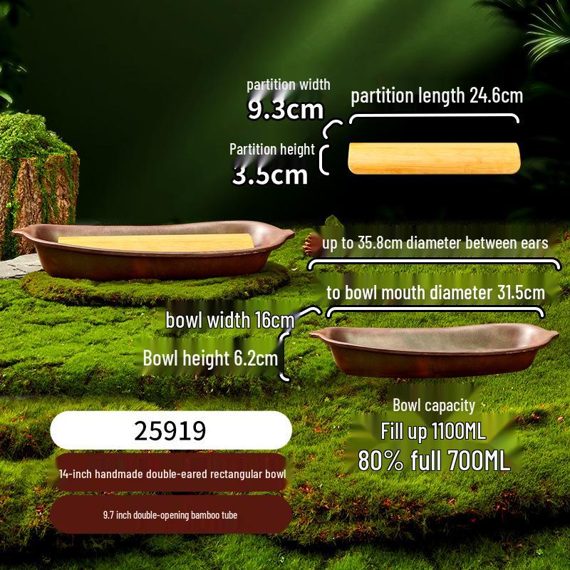 Melamine Plate for Gourmet Hot Pot, Barbecue & Shrimp: Mountain & Field Design