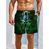 2025 New Men Beach Pants Horror Skull 3D Printed Men's Shorts Summer Quick-drying Trunks Men's Clothing Hawaiian Trendy Shorts
