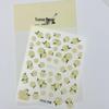 French Manicure Stickers with Irregular Lines and 3D Floral Designs