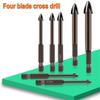 Metal Cross Hexagon Tile Drill  Bit Glass Ceramic Hole Opener Alloy Triangle Drill Size 3mm 4mm 5mm